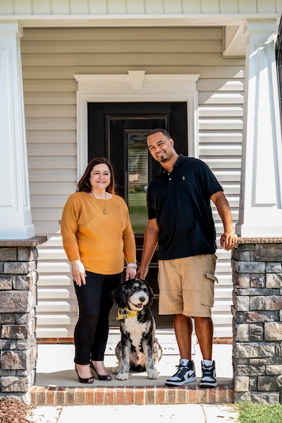 At home with Brittany, Staley and their dog, Jaxon