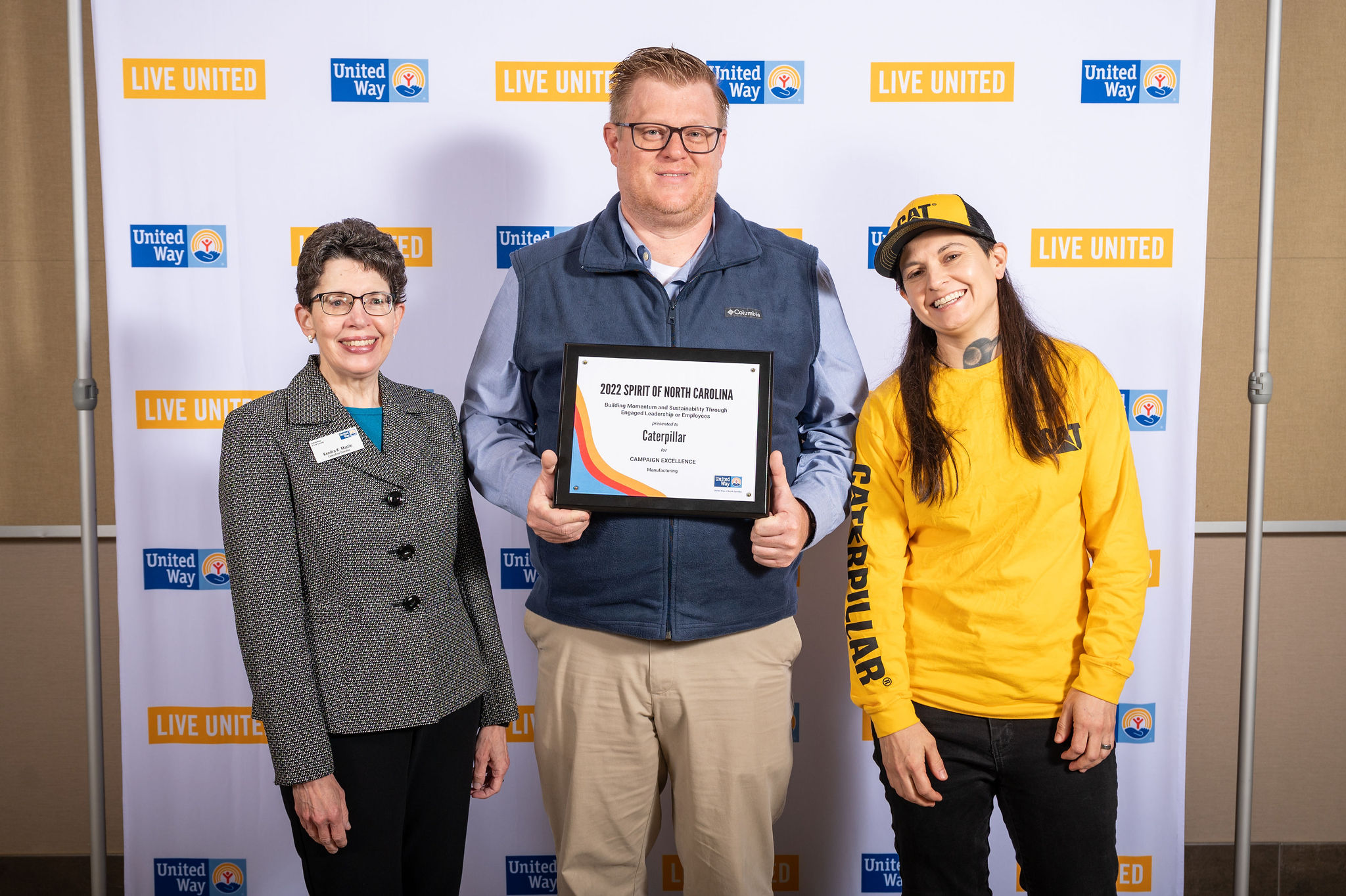 Caterpillar accepting award